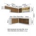Armário de Cozinha Completa de Canto 469cm Branco/Rustic Glamy Madesa 01
