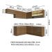 Armário de Cozinha Completa de Canto 469cm Rustic Glamy Madesa 01