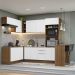 Armário de Cozinha Completa de Canto 489cm Rustic/Branco Stella Madesa