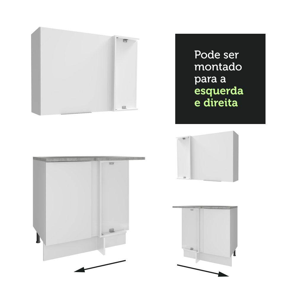 Armário de Cozinha Completa de Canto 499cm Branco Stella Madesa 03