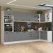 Armário de Cozinha Completa de Canto 499cm Branco/Cinza Agata Madesa 01