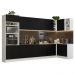 Armário de Cozinha Completa de Canto 499cm Branco/Preto Agata Madesa 01