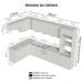 Armário de Cozinha Completa de Canto 499cm Branco/Rustic Stella Madesa 01