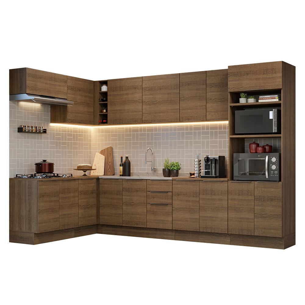 Armário de Cozinha Completa de Canto 499cm Rustic Stella Madesa 01
