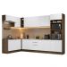Armário de Cozinha Completa de Canto 499cm Rustic/Branco Stella Madesa 01