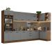 Armário de Cozinha Completa de Canto 499cm Rustic/Cinza Agata Madesa 01