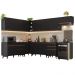 Armário de Cozinha Completa de Canto 512cm Preto Reims Madesa 01