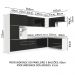 Armário de Cozinha Completa de Canto 546cm Branco/Preto Lux Madesa 05