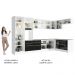Armário de Cozinha Completa de Canto 546cm Branco/Preto Lux Madesa 05