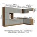 Armário de Cozinha Completa de Canto 546cm Rustic/Cinza Lux Madesa 05