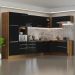 Armário de Cozinha Completa de Canto 546cm Rustic/Preto Lux Madesa 05