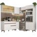 Armário de Cozinha Completa de Canto Madesa Reims 402002 com Balcão - Branco