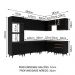 Armário de Cozinha Completa de Canto Madesa Reims 462001 com Balcão - Preto