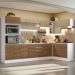 Armário de Cozinha Completa de Canto Madesa Smart 100% MDF Modulada - Branco/Rustic/Crema