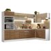 Armário de Cozinha Completa de Canto Madesa Smart 100% MDF Modulada - Branco/Rustic/Crema