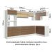 Armário de Cozinha Completa de Canto Madesa Smart 100% MDF Modulada - Branco/Rustic/Crema