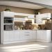 Armário de Cozinha Completa de Canto Madesa Smart 100% MDF Modulada - Frentes Branco Brilho
