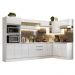 Armário de Cozinha Completa de Canto Madesa Smart 100% MDF Modulada - Frentes Branco Brilho