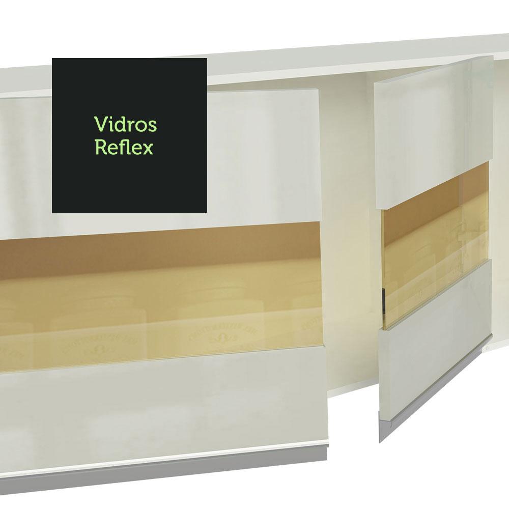 Armário de Cozinha Completa de Canto Madesa Smart 100% MDF Modulada - Frentes Branco Brilho