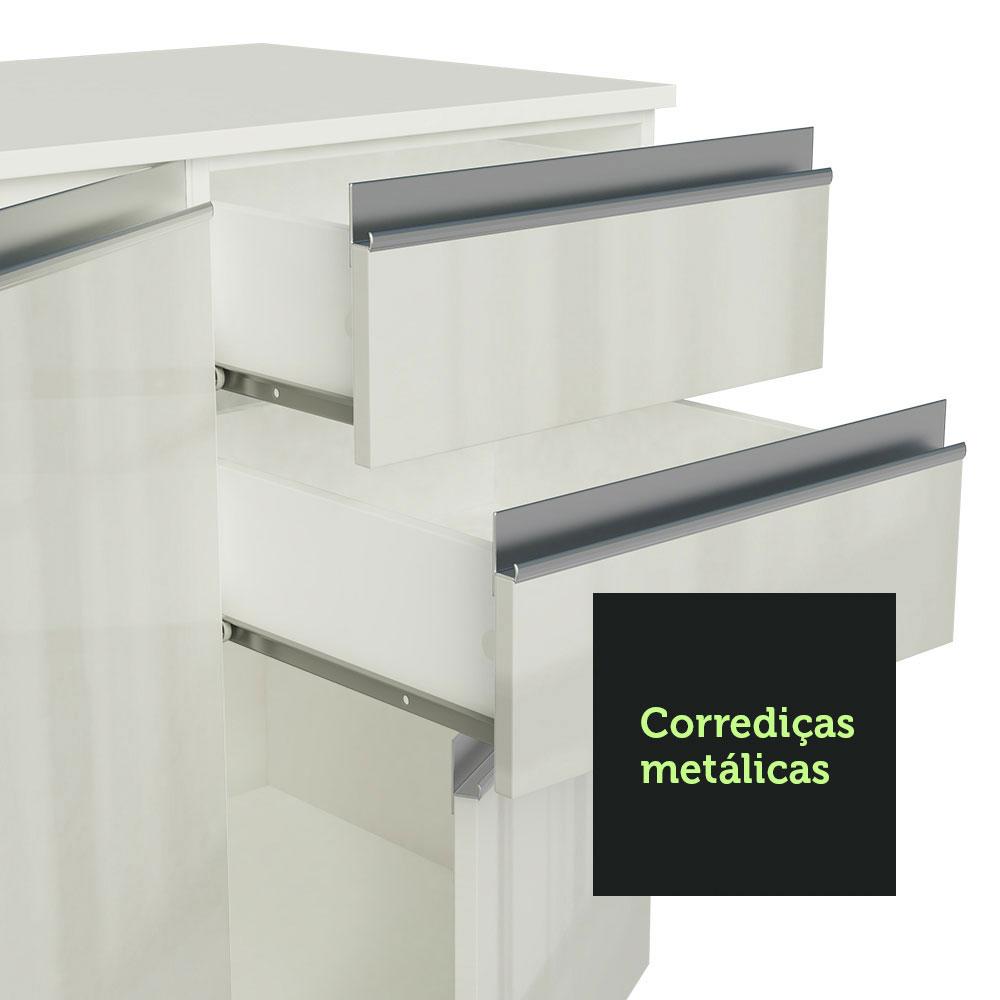 Armário de Cozinha Completa de Canto Madesa Smart 100% MDF Modulada - Frentes Branco Brilho
