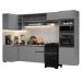 Armário de Cozinha Completa de Canto Suspenso 385cm Cinza Nice Madesa 02