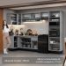 Armário de Cozinha Completa de Canto Suspenso 385cm Cinza Nice Madesa 02