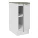 Balcão 35 cm 1 Porta Branco/Branco Veludo Lux Madesa
