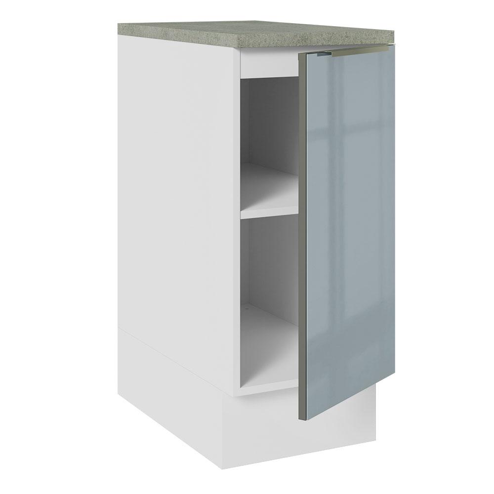 Balcão 35 cm 1 Porta Branco/Cinza Lux Madesa