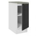 Balcão 35 cm 1 Porta Branco/Preto Lux Madesa