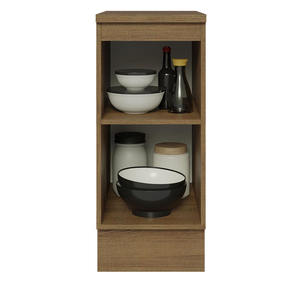 Balcão 35 cm 1 Porta Rustic/Branco Veludo Lux Madesa