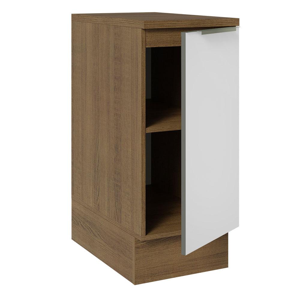 Balcão 35 cm 1 Porta Rustic/Branco Veludo Lux Madesa