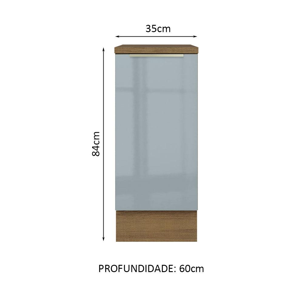Balcão 35 cm 1 Porta Rustic/Cinza Lux Madesa