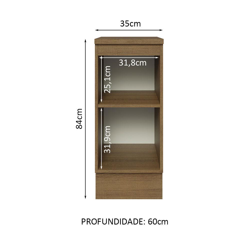 Balcão 35 cm 1 Porta Rustic/Cinza Lux Madesa