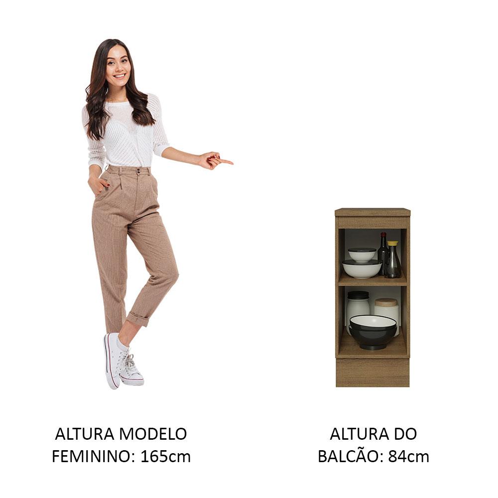 Balcão 35 cm 1 Porta Rustic/Cinza Lux Madesa