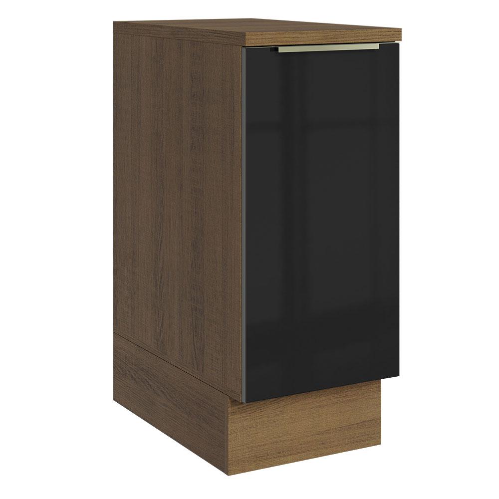 Balcão 35 cm 1 Porta Rustic/Preto Lux Madesa