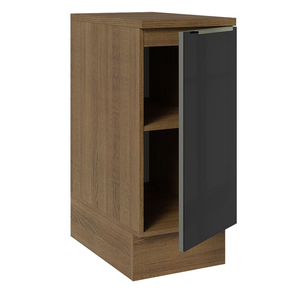 Balcão 35 cm 1 Porta Rustic/Preto Lux Madesa