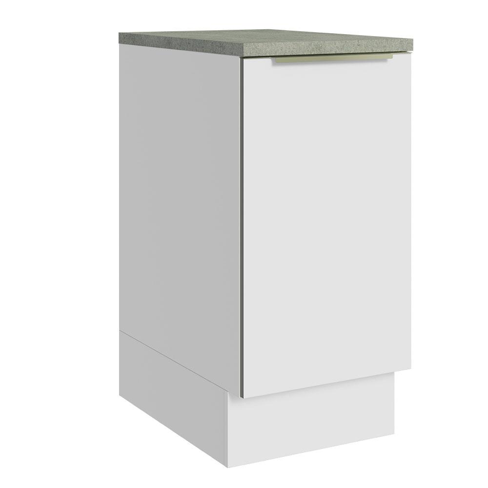 Balcão 40 cm 1 Porta Branco/Branco Veludo Lux Madesa