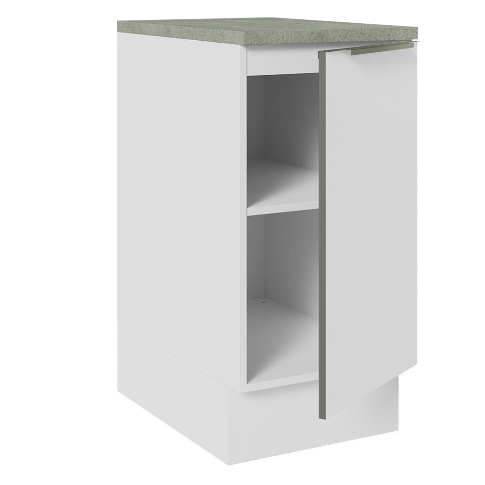 Balcão 40 cm 1 Porta Branco/Branco Veludo Lux Madesa