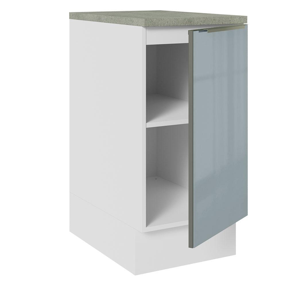 Balcão 40 cm 1 Porta Branco/Cinza Lux Madesa