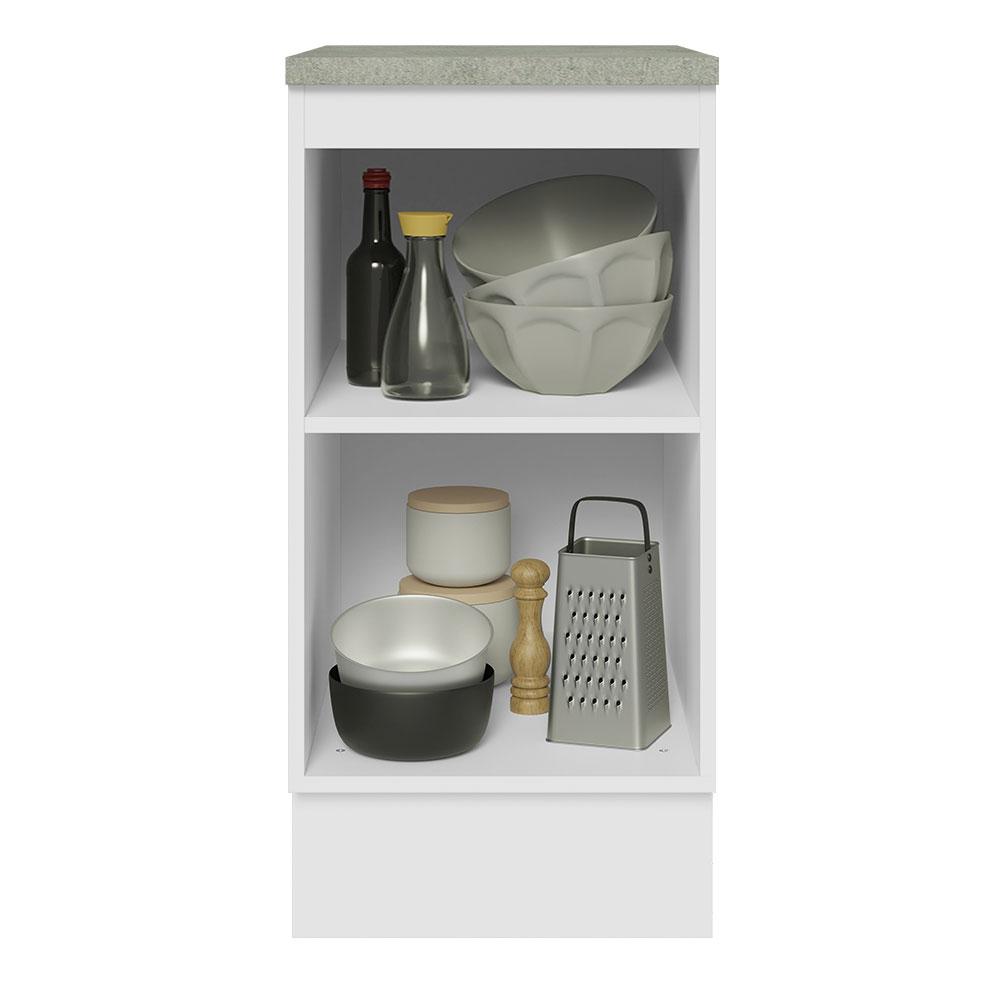 Balcão 40 cm 1 Porta Branco/Preto Lux Madesa