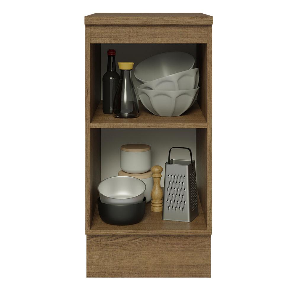 Balcão 40 cm 1 Porta Rustic/Branco Veludo Lux Madesa