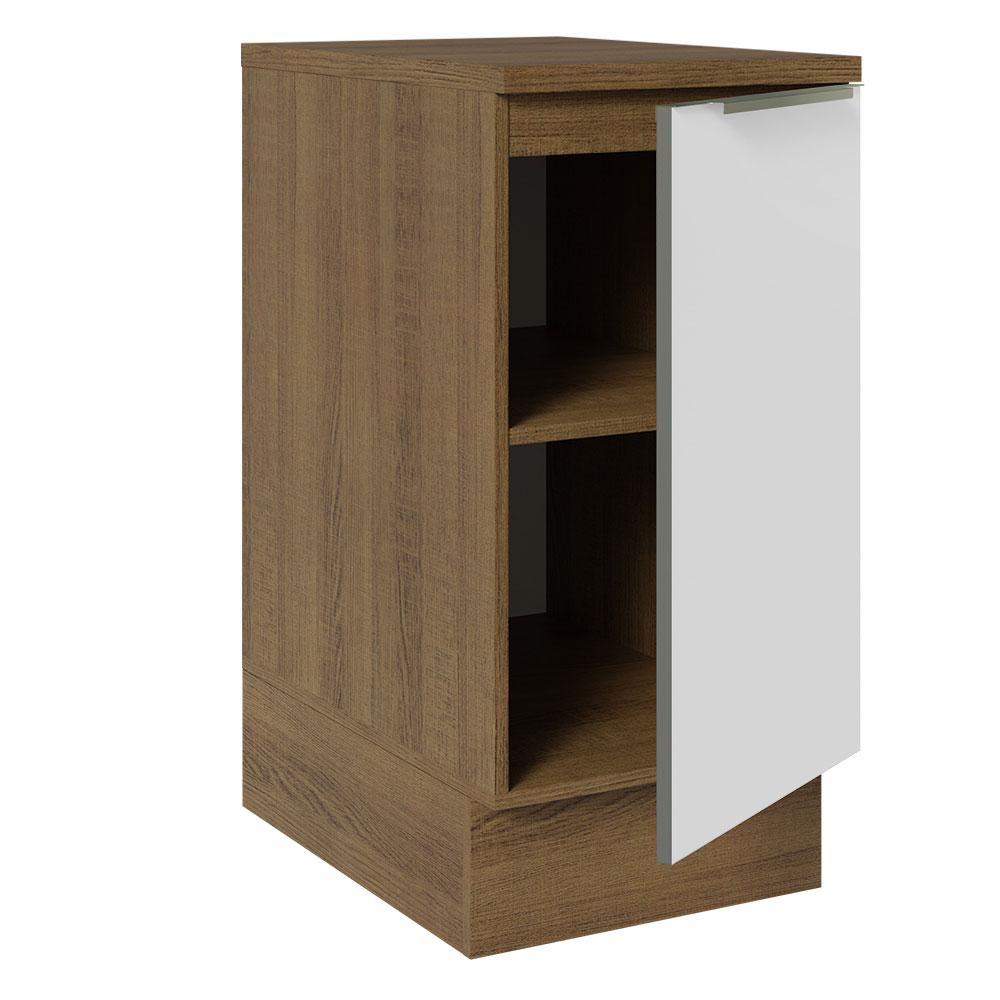Balcão 40 cm 1 Porta Rustic/Branco Veludo Lux Madesa