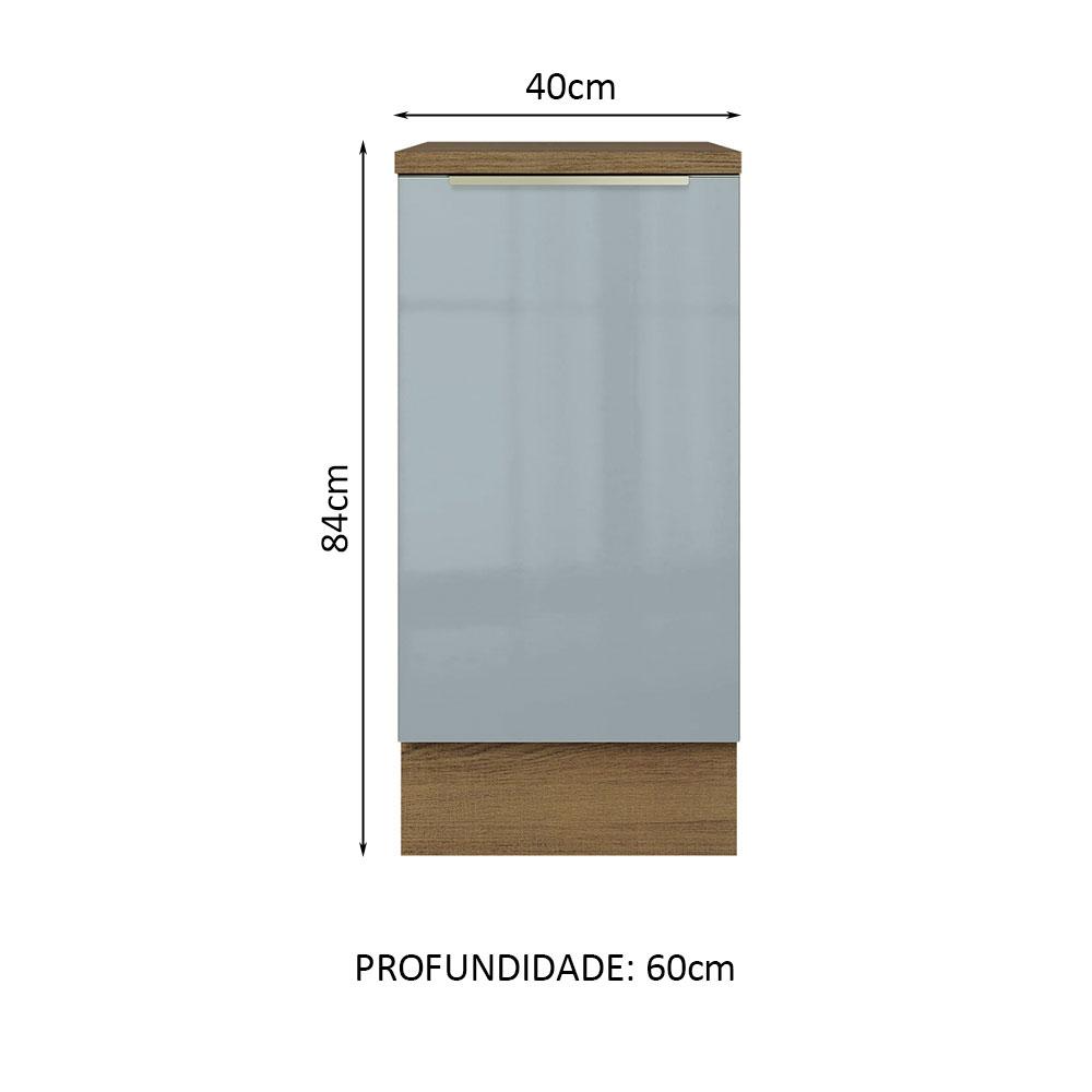 Balcão 40 cm 1 Porta Rustic/Cinza Lux Madesa