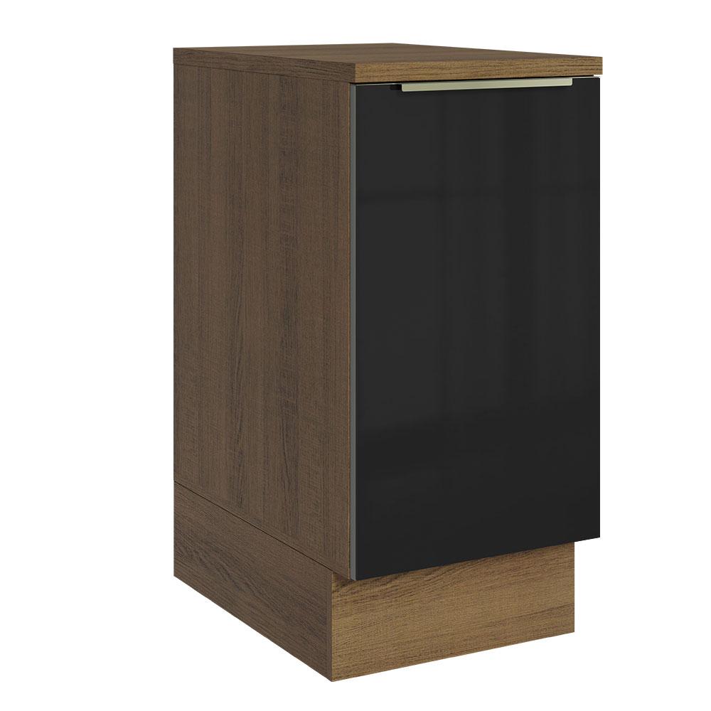 Balcão 40 cm 1 Porta Rustic/Preto Lux Madesa