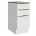 Balcão 40 cm 3 Gavetas Branco/Branco Veludo Lux Madesa