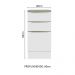 Balcão 40 cm 3 Gavetas Branco/Branco Veludo Lux Madesa