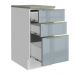 Balcão 40 cm 3 Gavetas Branco/Cinza Lux Madesa
