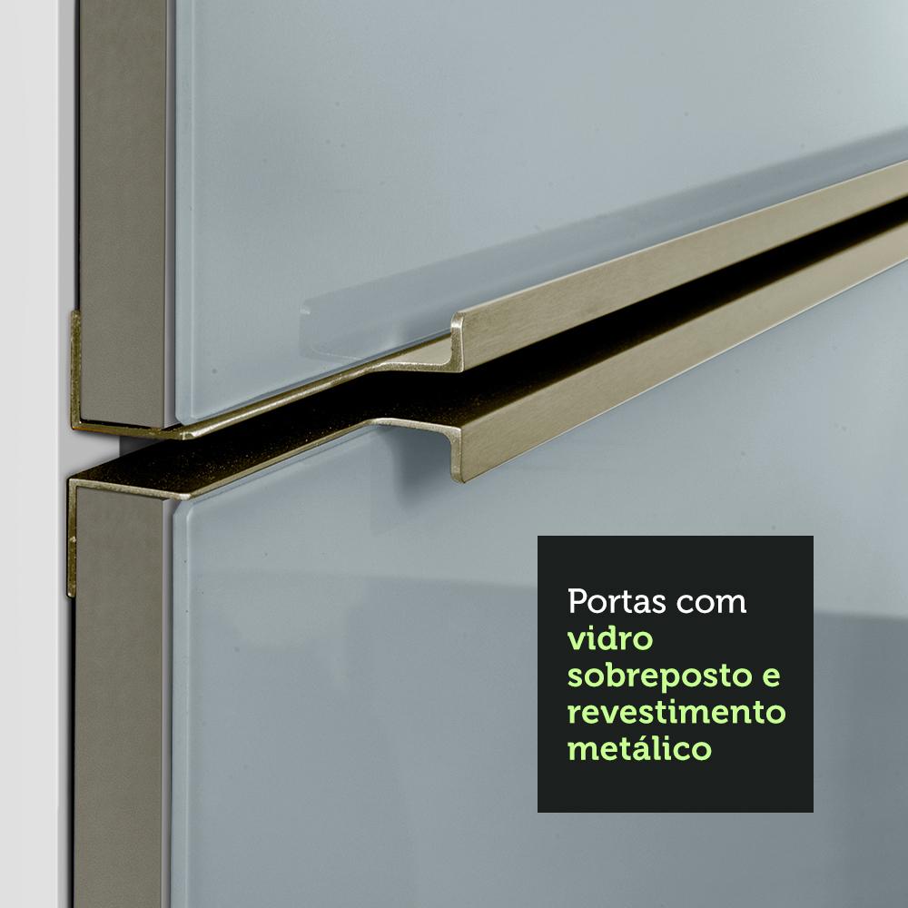 Balcão 40 cm 3 Gavetas Branco/Cinza Lux Madesa