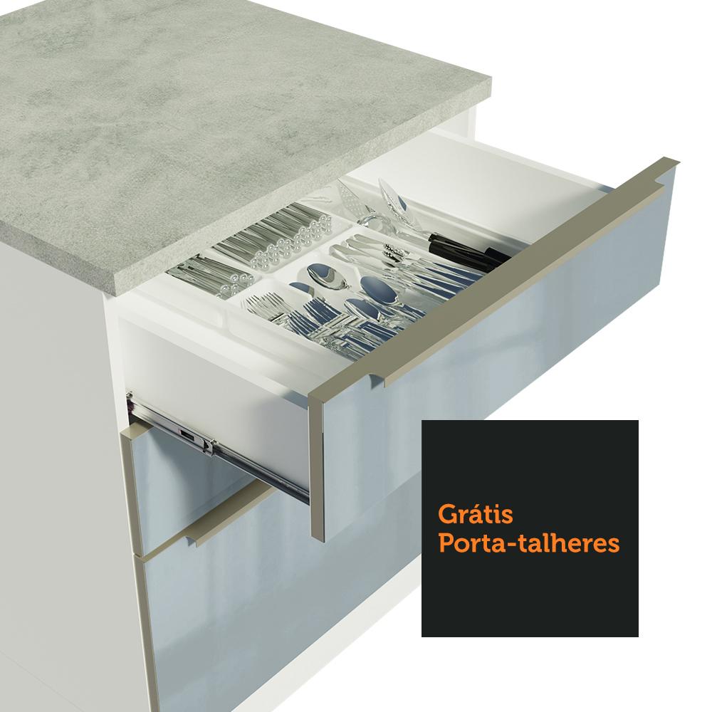 Balcão 40 cm 3 Gavetas Branco/Cinza Lux Madesa