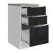 Balcão 40 cm 3 Gavetas Branco/Preto Lux Madesa